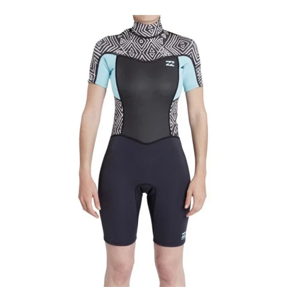 Billabong Synergy 2mm back zip spring shorty wetsuit in the Geo Diamond pattern - Picture 16 of 16